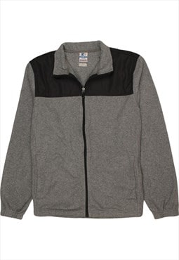 Vintage 90's Starter Fleece Jumper Full Zip Up Grey Medium