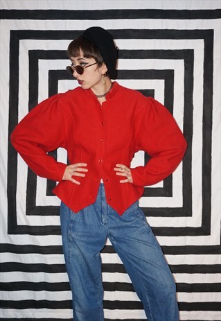 VINTAGE 80'S RED WOOL COAT