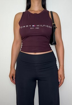 Reworked Tommy Hilfiger Burgundy Tank Top