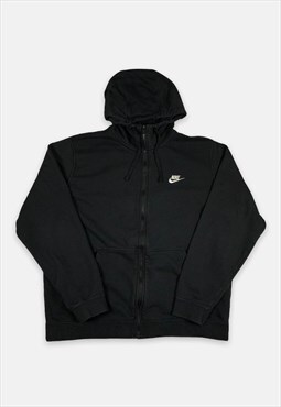 Vintage Nike black embroidered zip hoodie
