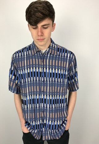 90S VINTAGE PATTERNED SILK SHIRT