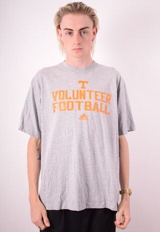 ADIDAS MENS VINTAGE T-SHIRT TOP LARGE GREY 90S