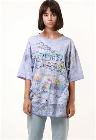 90S VINTAGE OLDSCHOOL GILDAN CARRIBEAN COTTON T-SHIRT 15383