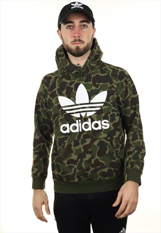 VINTAGE ADIDAS ORIGINALS HOODIE GREEN