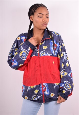 LE COQ SPORTIF WOMENS VINTAGE TRACKSUIT TOP JACKET XL MULTI