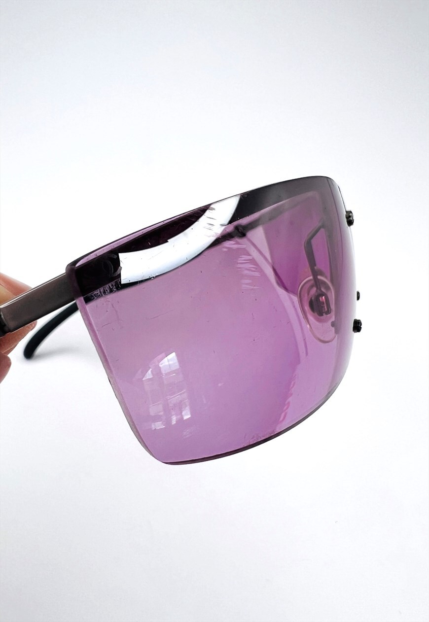 CHANEL Mini Cc Mark Sunglasses Purple