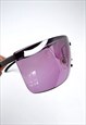 CHANEL SUNGLASSES RIMLESS SHIELD PINK TINTED RECTANGLE 4008