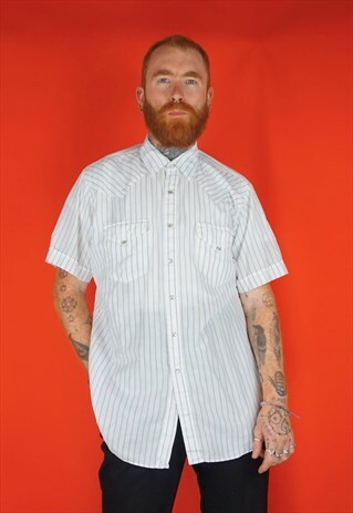 VINTAGE WHITE SHORT SLEEVE WESTERN SHIRT