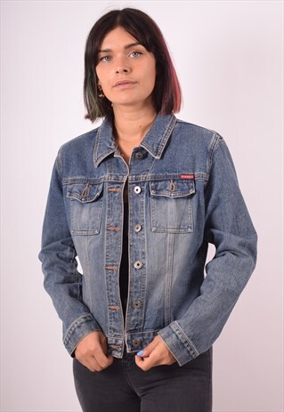 GUESS WOMENS VINTAGE DENIM JACKET SMALL BLUE 90S