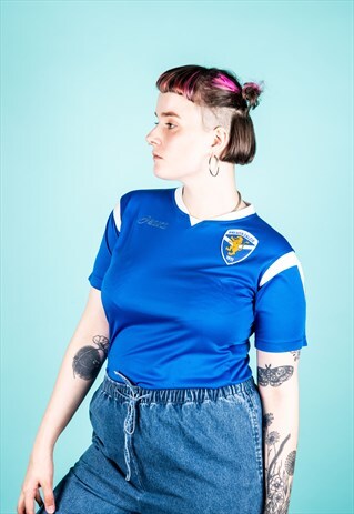 VINTAGE ASICS FOOTBALL SHIRT IN BLUE