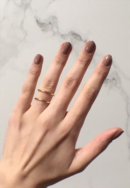 Elle: Dainty Gold Double Band Ring