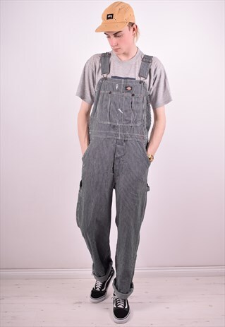 DICKIES MENS VINTAGE DENIM DUNGAREES LARGE MULTI 90S