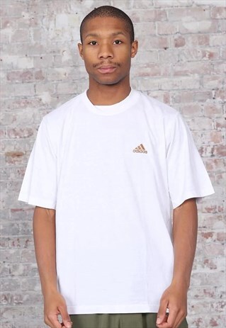 VINTAGE ADIDAS CHEST LOGO T-SHIRT WHITE