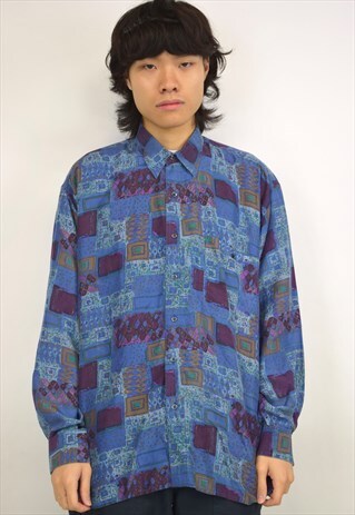 VINTAGE 90S MULTI-COLOUR L/S BUTTON UP SHIRT