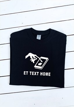 ET TEXT HOME graphic print black slogan T-shirt