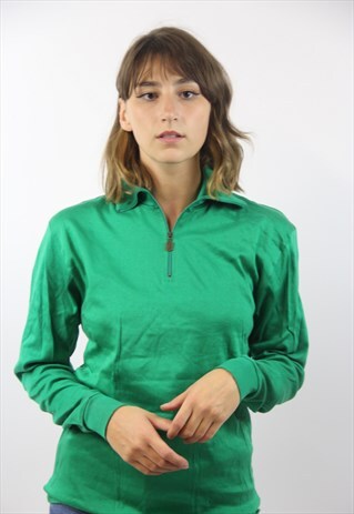 VINTAGE GREEN HIGHNECK ZIPPY JUMPER