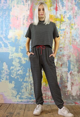 BLACK N WHITE JOGGER & BOX TOP CO-ORDINATES