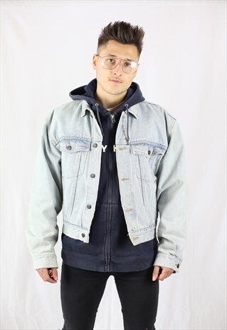 MENS VINTAGE PEPE JEANS JACKET MEDIUM DENIM TRUCKER 80S