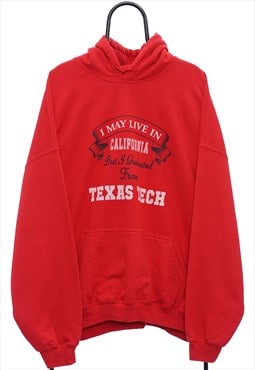 Retro Texas Tech Graphic Red Hoodie Womens