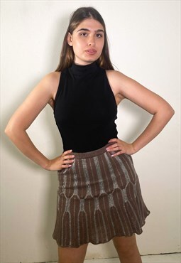 Vintage 90s knitwear wool  mini skirt 