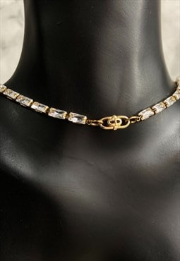 Authentic CD mini Oval Dior pendant- Reworked Choker
