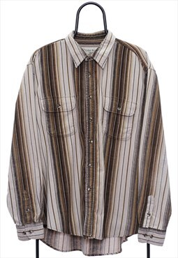 Vintage Gifts Royal Brown Striped Corduroy Shirt Womens