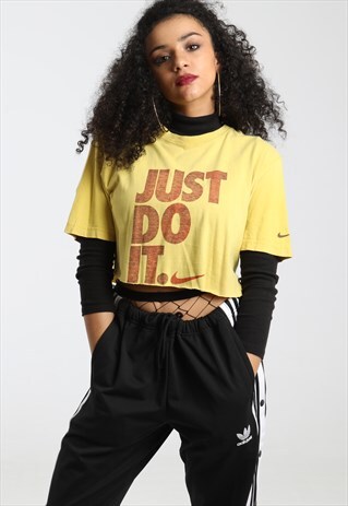 90S NIKE PRINT LOGO CROPPED T SHIRT