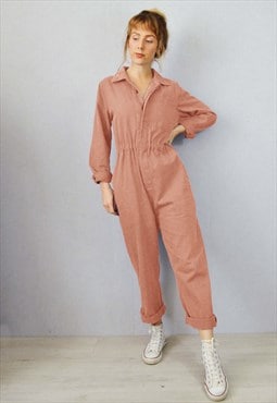 French Workwear Boilersuit Overalls Coveralls Pink
