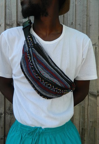 MULTI PRINT X O WOVEN BUM BAG