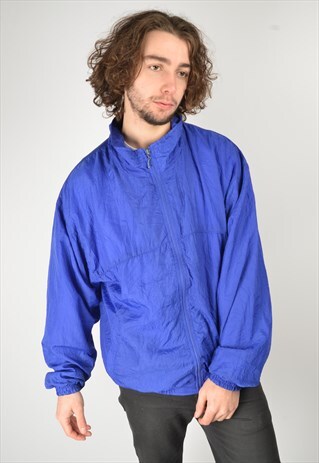 VINTAGE 80S SHELL JACKET BLUE