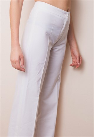WHITE FLARED TROUSERS