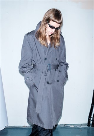 VINTAGE GREY TRENCH COAT / UNISEX