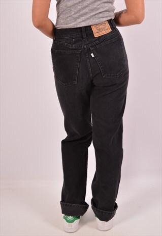 VINTAGE LEVI'S 440 HIGH WAIST STRAIGHT JEANS BLACK