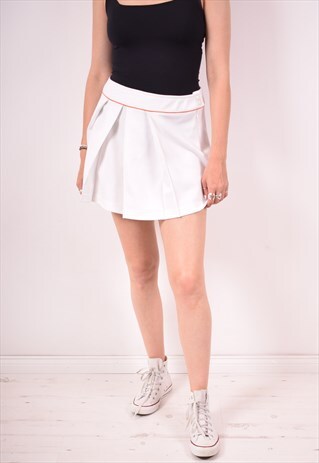 LACOSTE WOMENS VINTAGE SKIRT W32 WHITE 90S