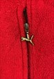 VINTAGE PUMA EMBROIDERED RED FLEECE HOODED JACKET SIZE XL