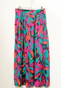 Vintage 1990's  Abstract Print Midi Skirt