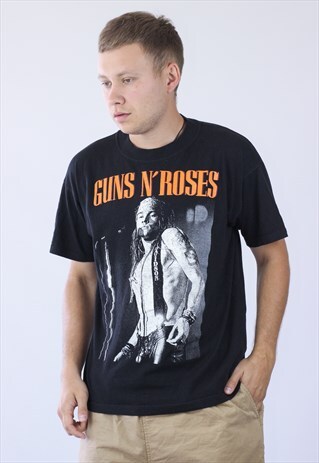 VINTAGE MENS GUNS N ROSES BIG LOGO T-SHIRT