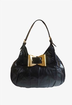 Gucci Queen Hobo Dialux Black Leather Shoulder Bag