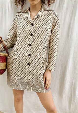 VINTAGE 60S MOD PETITE FLORAL PRINT PRINT MINI DAY DRESS