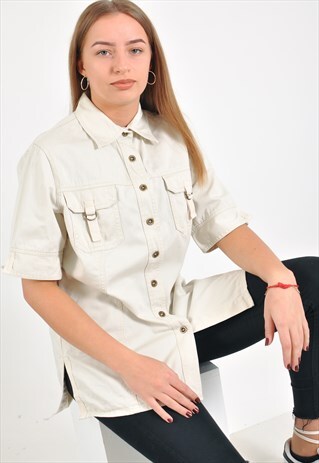 VINTAGE SAFARI SHIRT IN BEIGE