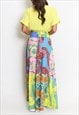 PAISLEY PRINT FLARE TROUSERS IN YELLOW 