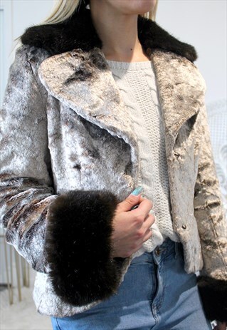 VINTAGE COAT FAUX FUR