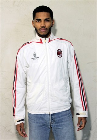 ADIDAS A.C. MILAN WINDBREAKER SHELL JACKET WHITE A210