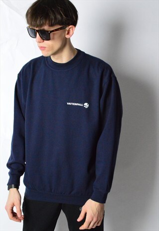 VINTAGE 90S NAVY BLUE MINIMALIST SWEATSHIRT