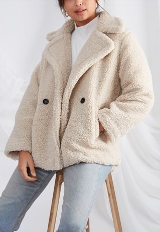 NOELLE TEDDY COAT - CREAM