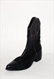 VINTAGE 90S CLASSIC LOW COWBOY BOOTS IN BLACK