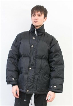 Vintage S Men's Jacket Coat Down Puffer Zip Off Arms Vest