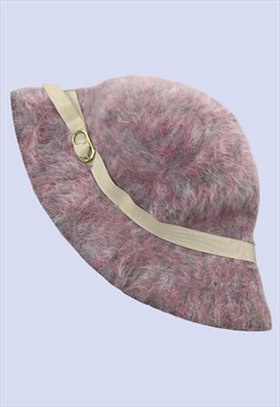 Lilac Hat Womens One Size Bucket Style Pull On Mohair 