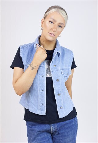 VINTAGE 90'S DENIM GILET JACKET