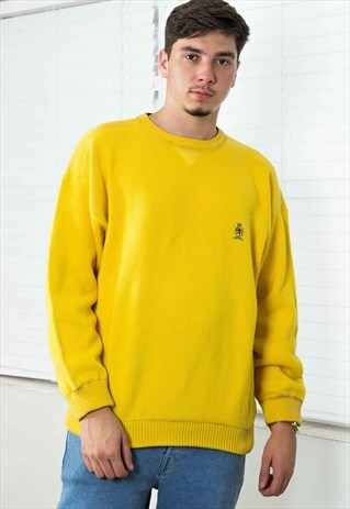 VINTAGE TOMMY HILFIGER JUMPER SWEATER LOGO 90S L 27.8